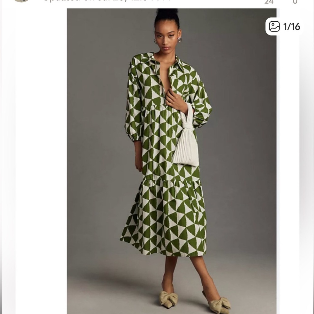 Maeve by Anthropologie The Bettina tiered shirt dress